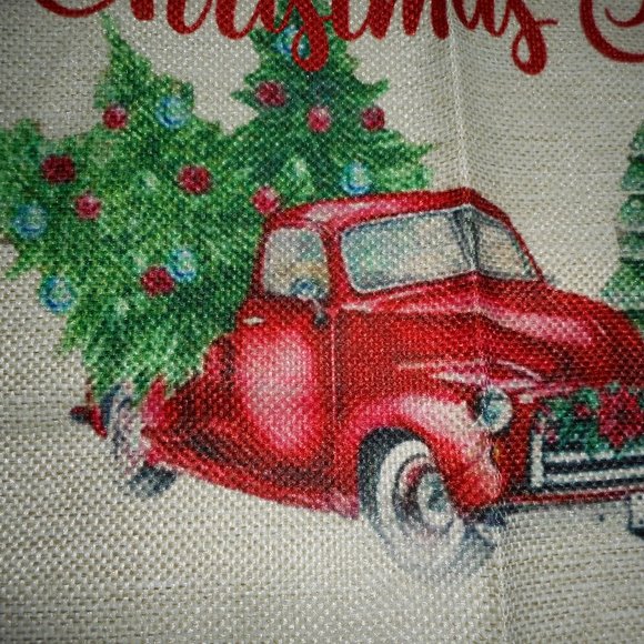New FARM FRESH Christmas Trees Red Truck Pillow Cover Plaid - Picture 4 of 9